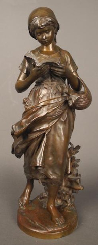 Jeune fille lisant by Mathurin Moreau