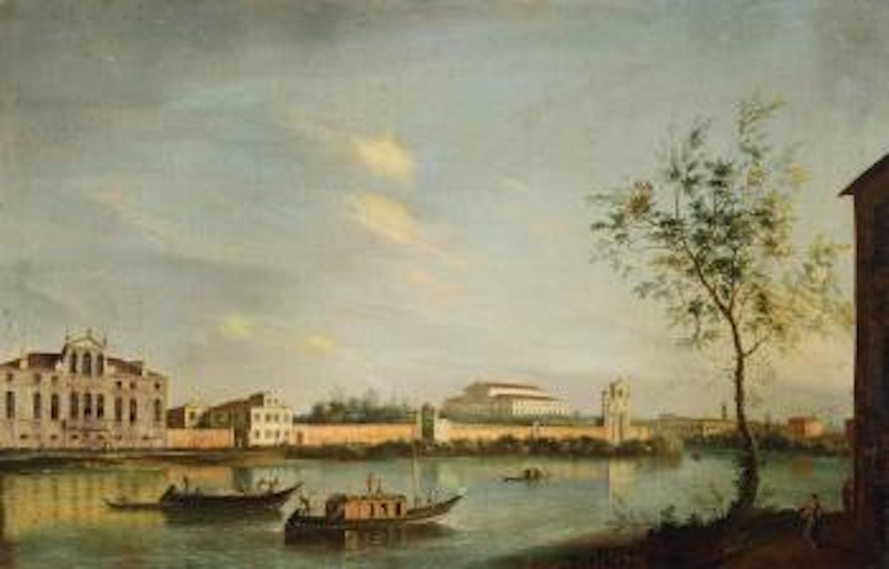 Padua, Looking East Across The River Brenta At Stra Towards The Villa Capello And The Villa Pisani And Its Gardens; Padua, Looking North West Across The River Brenta Towards The Villa Foscarini Rossi And The Porta Di Stra. by Apollonio Domenichini