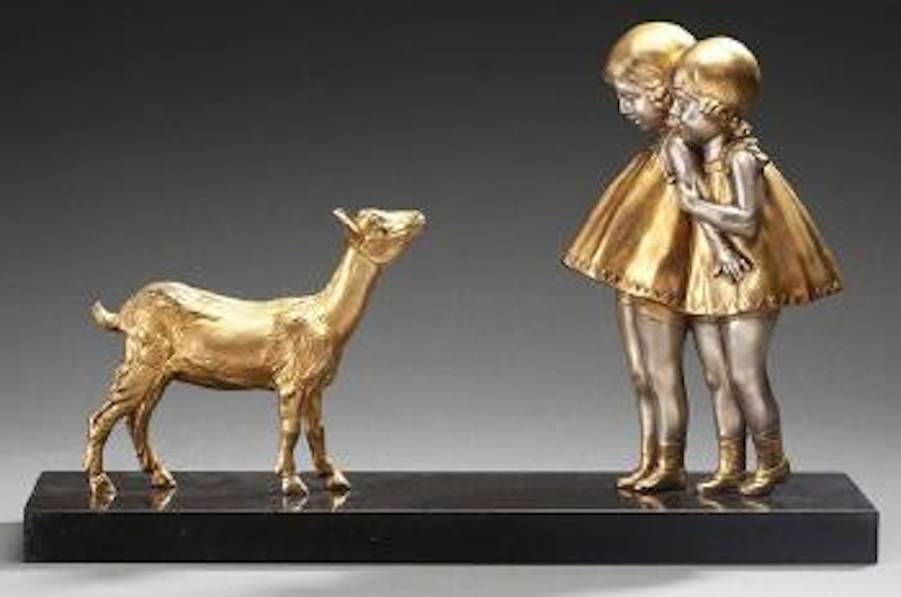Fillettes à la chèvre by Demetre Chiparus
