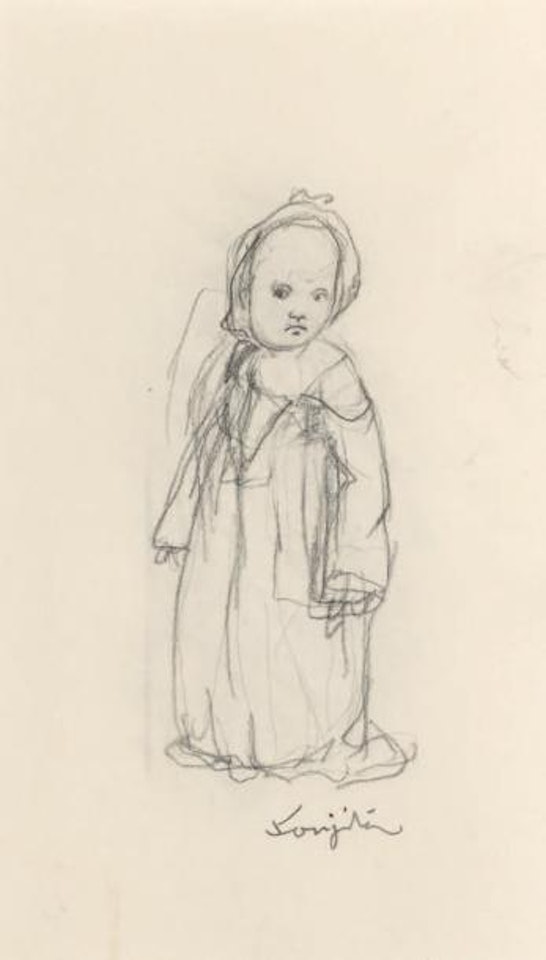Fillette en chemise de nuit by Leonard Tsuguharu Foujita