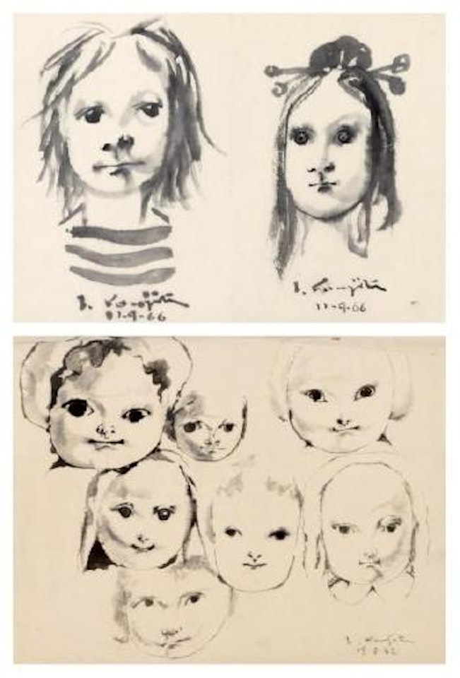 Deux enfants. Visages d'enfants by Leonard Tsuguharu Foujita