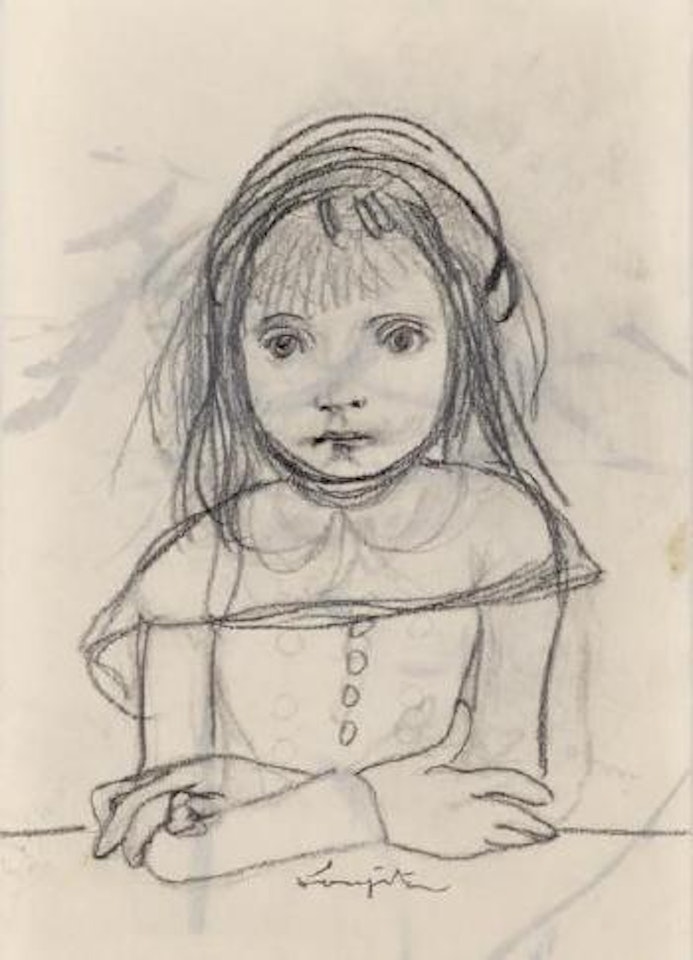 Jeune fille accoudée by Leonard Tsuguharu Foujita
