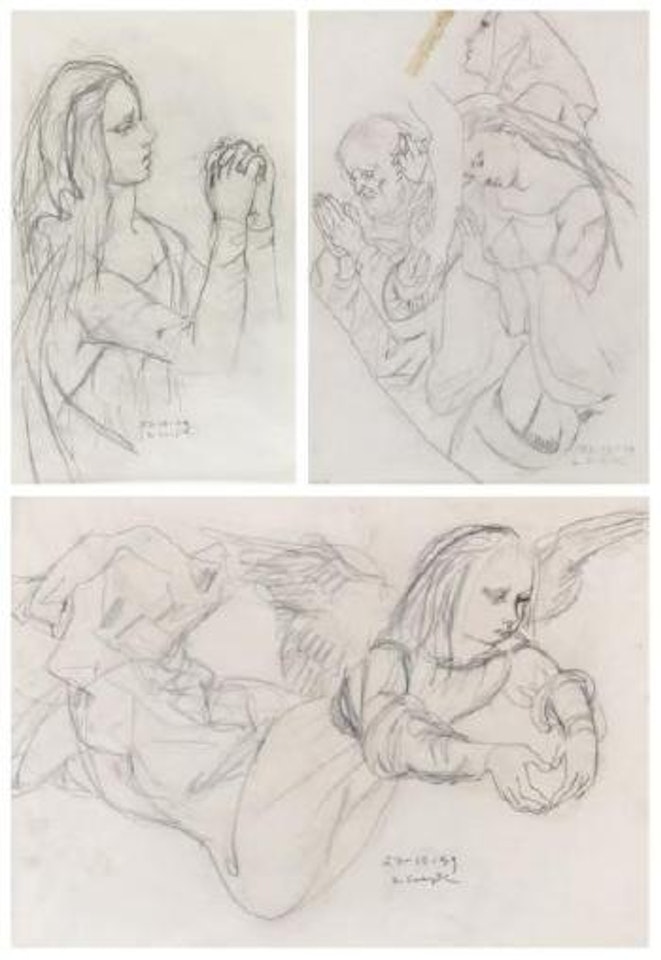 L'ange. La prière. Les fidèles by Leonard Tsuguharu Foujita