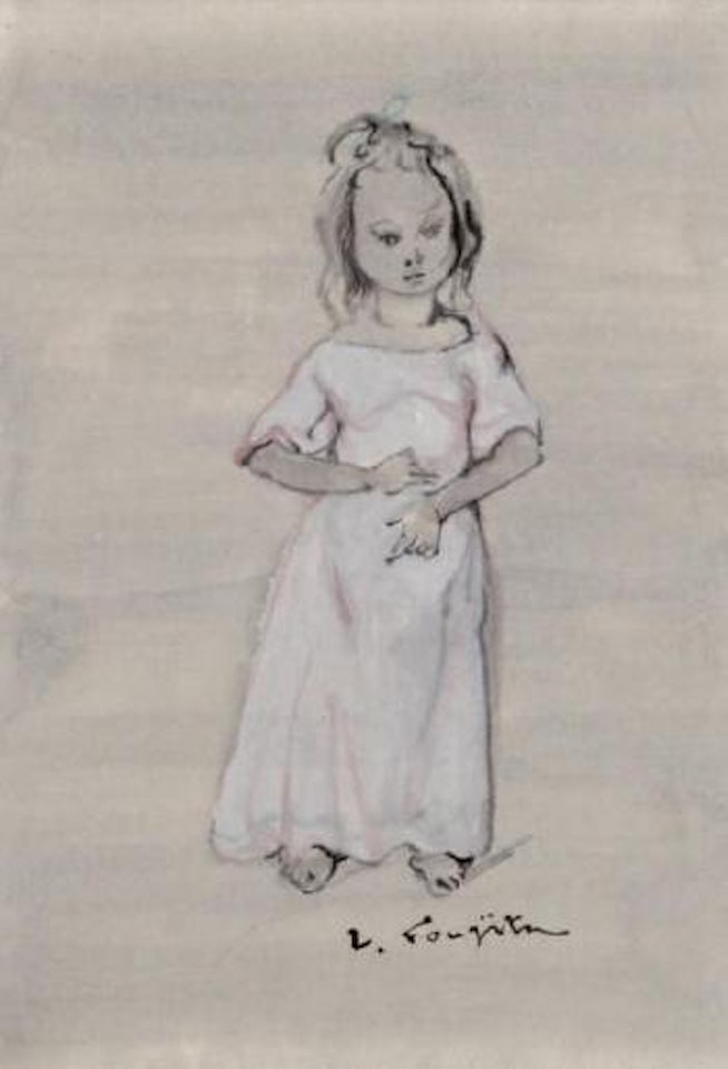 Fillette en chemise de nuit by Leonard Tsuguharu Foujita