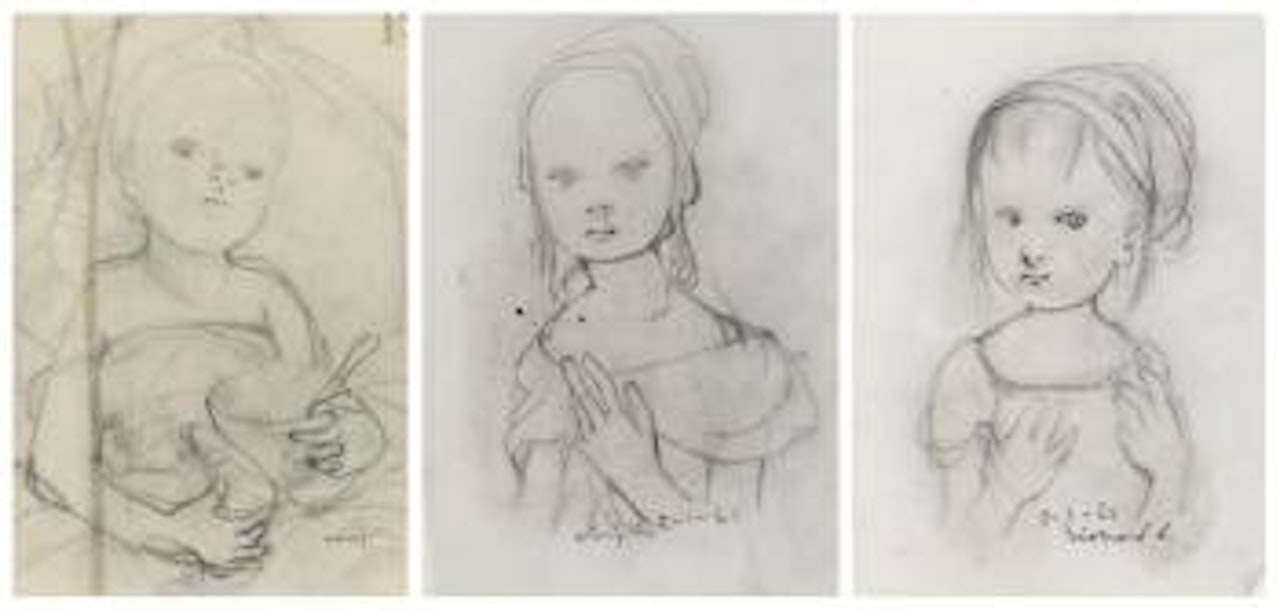 Fillette au bonnet. Fillette au bonnet. Le petit dejeuner by Leonard Tsuguharu Foujita