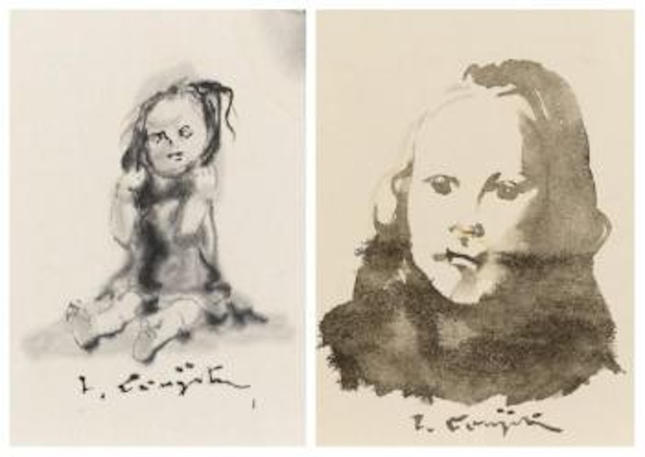 Fillette assise. Fillette by Leonard Tsuguharu Foujita