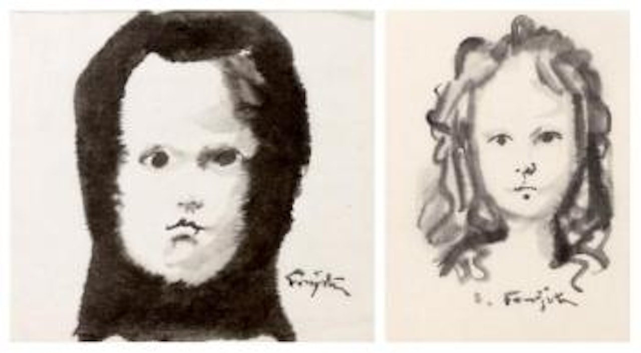Visage d'enfant emmitouflé. Visage de fillette by Leonard Tsuguharu Foujita