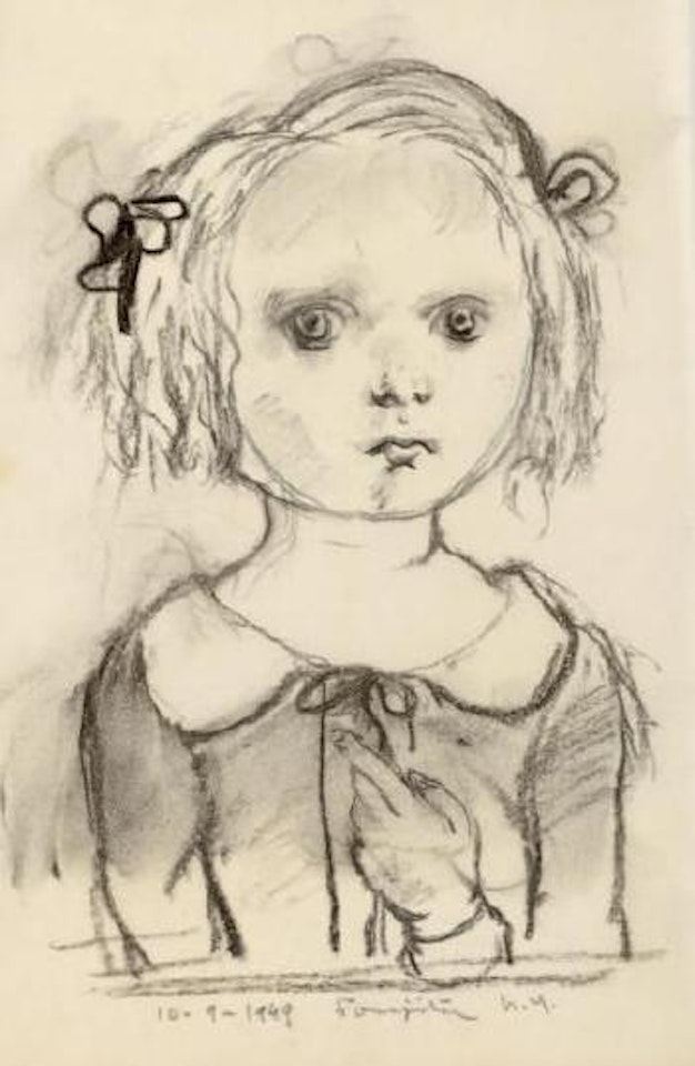 Petite fille aux nœuds by Leonard Tsuguharu Foujita
