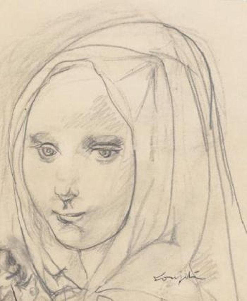Jeune femme au voile by Leonard Tsuguharu Foujita