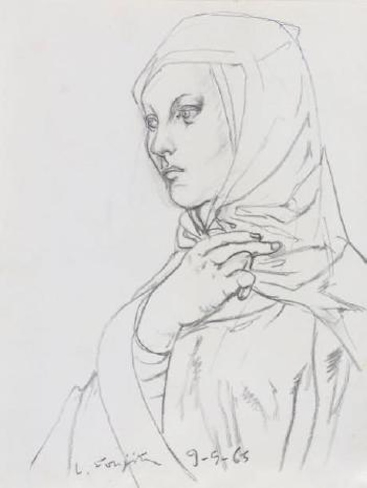Femme au voile by Leonard Tsuguharu Foujita