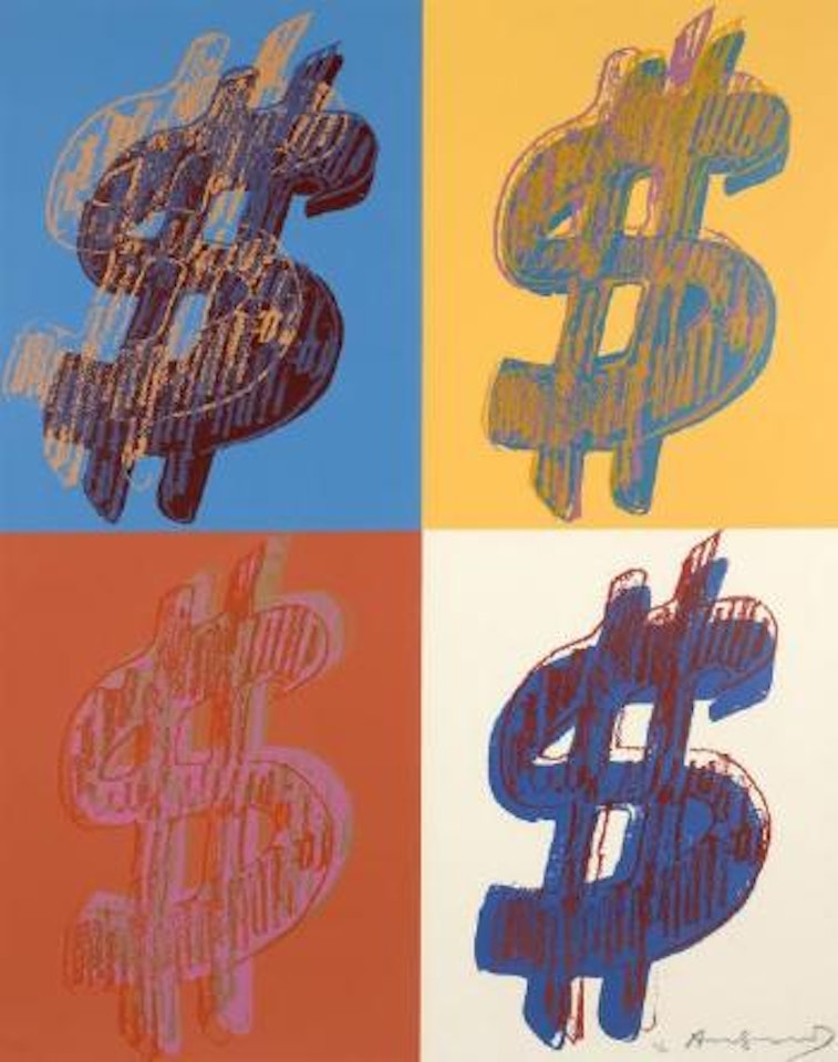 Dollar sign (quadrant) by Andy Warhol