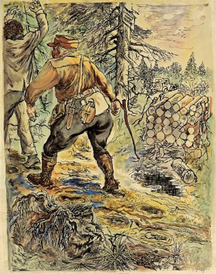 No Echo Here (deutscher Wald 1933) by George Grosz