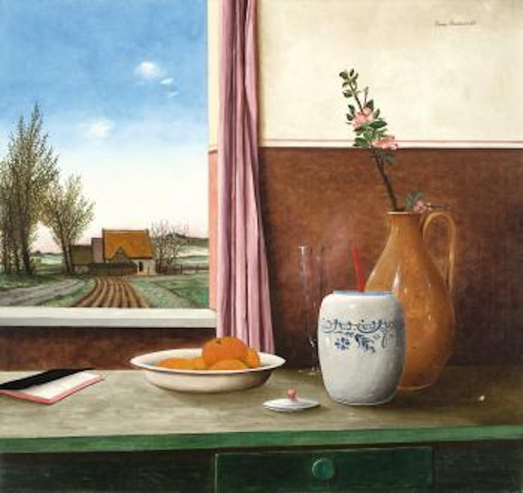 Stilleben Mit Apfelblütenzweig by Franz Radziwill