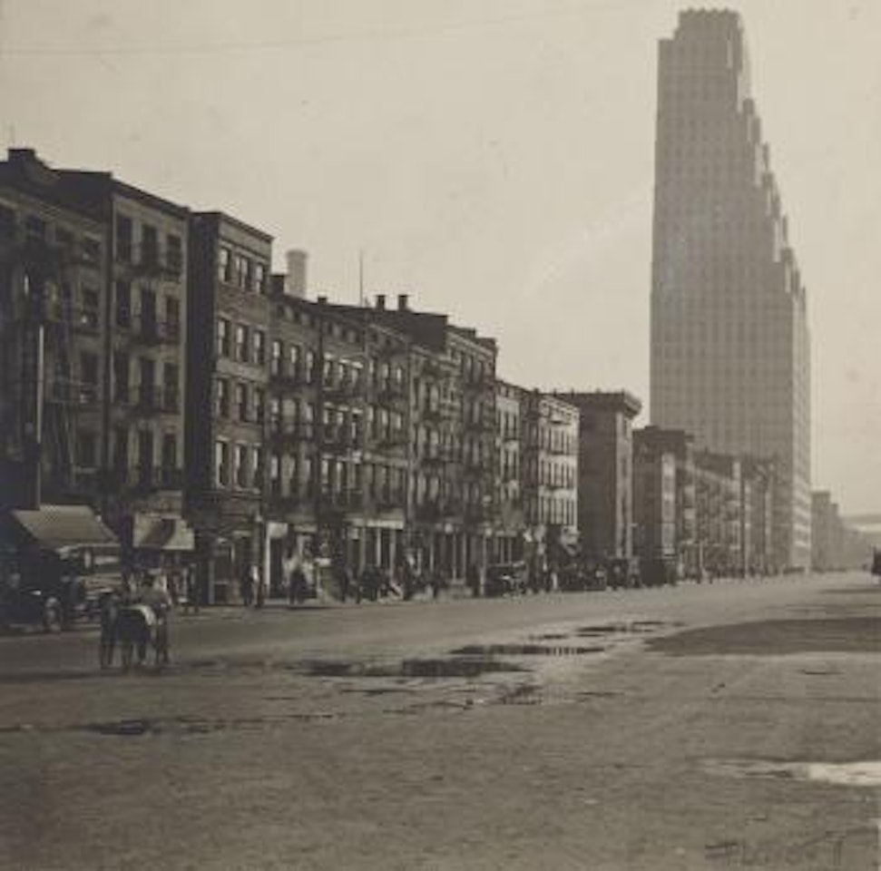 New York (view North East On South Street, 120 Wall Street Building On Right) by Berenice Abbott
