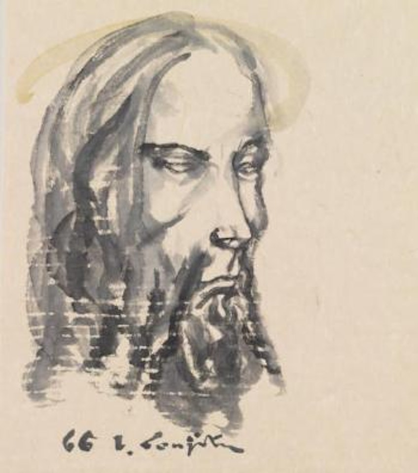 Christ auréolé de profil by Leonard Tsuguharu Foujita