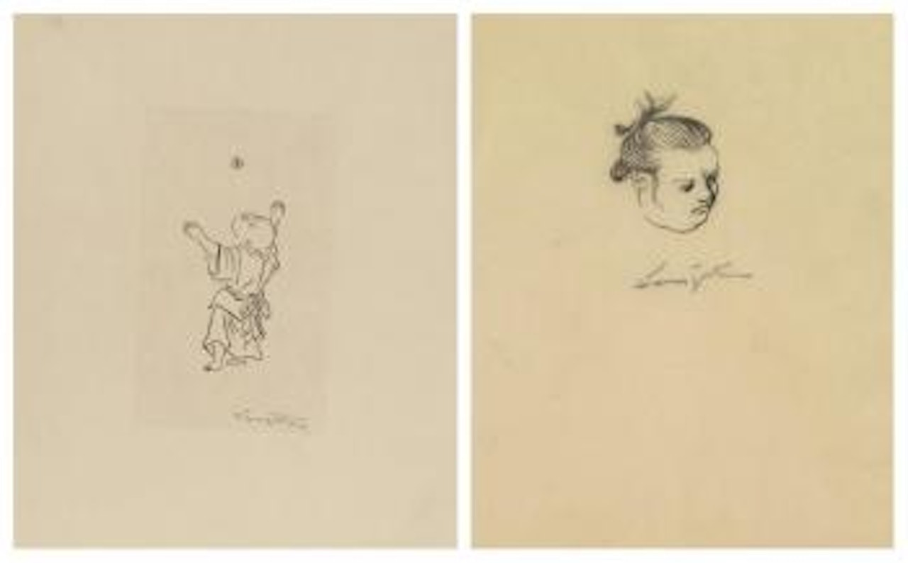 L'enfant et le papillon. Visage sévère by Leonard Tsuguharu Foujita