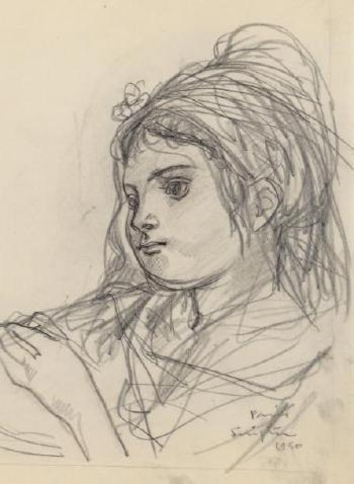 Petite fille songeuse by Leonard Tsuguharu Foujita