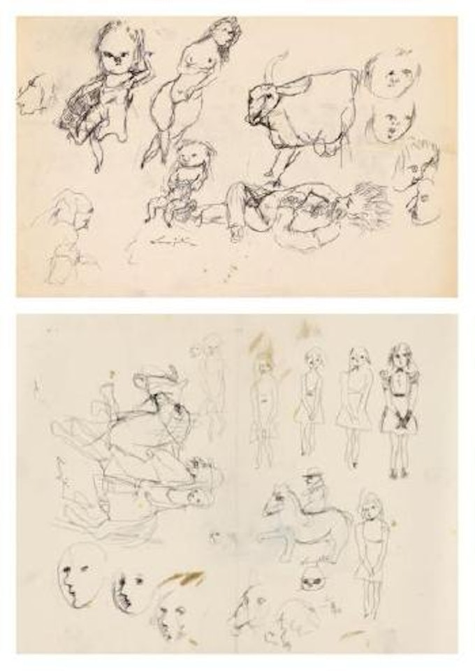 Etudes d'animaux et de personnages. Personnages by Leonard Tsuguharu Foujita