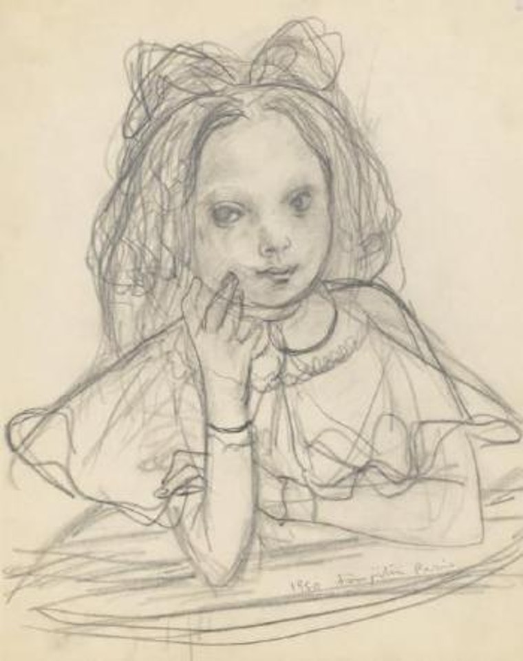 Petite fille au nœud dans les cheveux by Leonard Tsuguharu Foujita