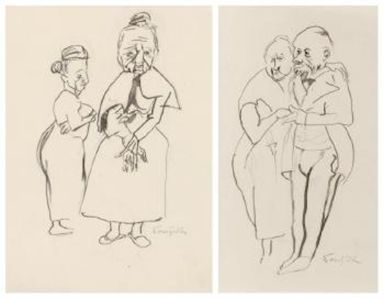 Couple de vieux. Les deux vieilles by Leonard Tsuguharu Foujita
