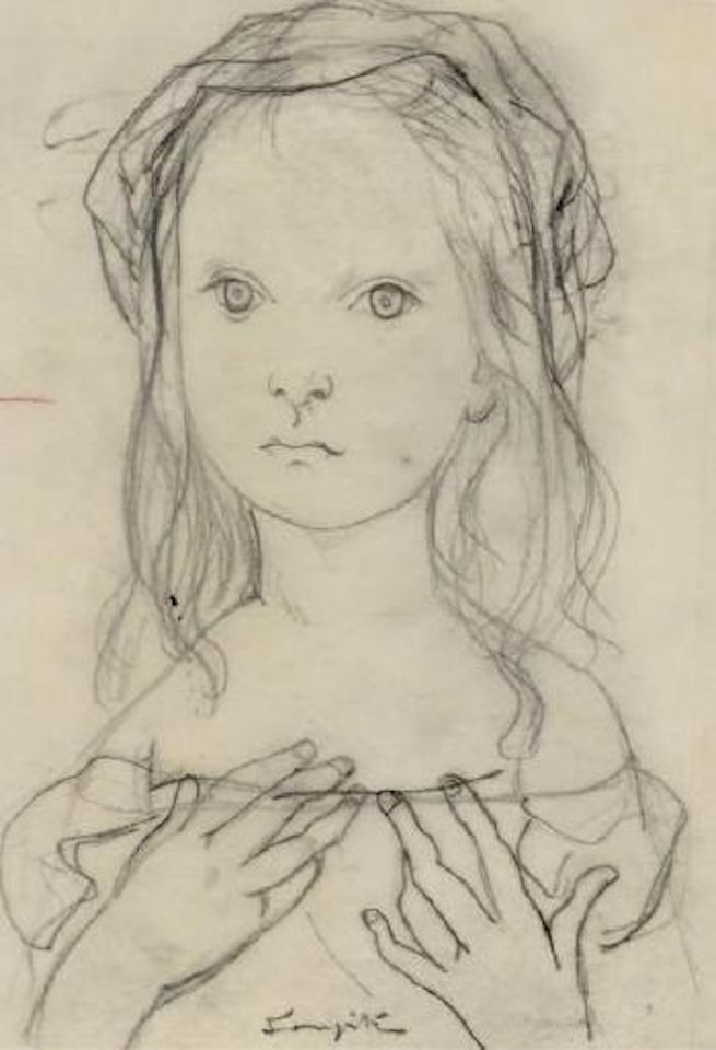 Jeune fille posant by Leonard Tsuguharu Foujita