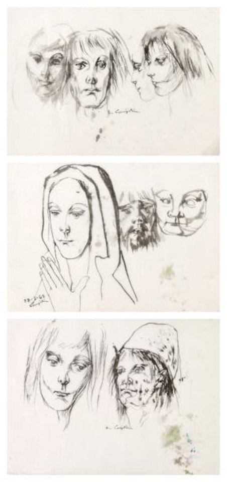 Etudes de visages. Lassitude. Les mauvais génies by Leonard Tsuguharu Foujita