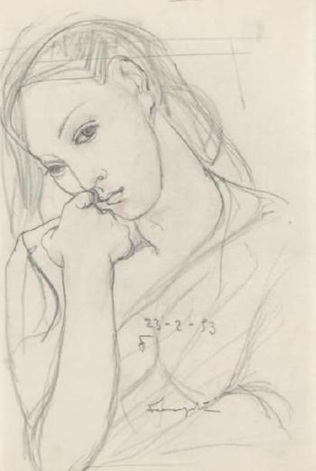 Jeune fille boudeuse by Leonard Tsuguharu Foujita