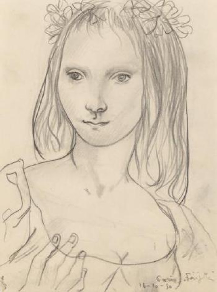 Jeune femme à la couronne de fleurs by Leonard Tsuguharu Foujita