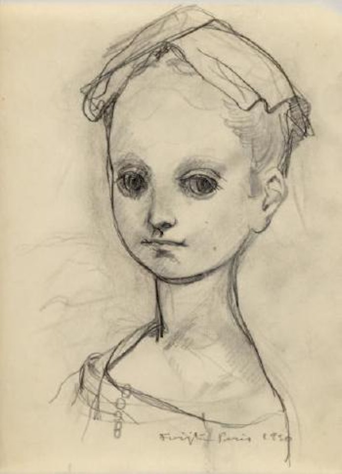 Jeune fille au bonnet by Leonard Tsuguharu Foujita