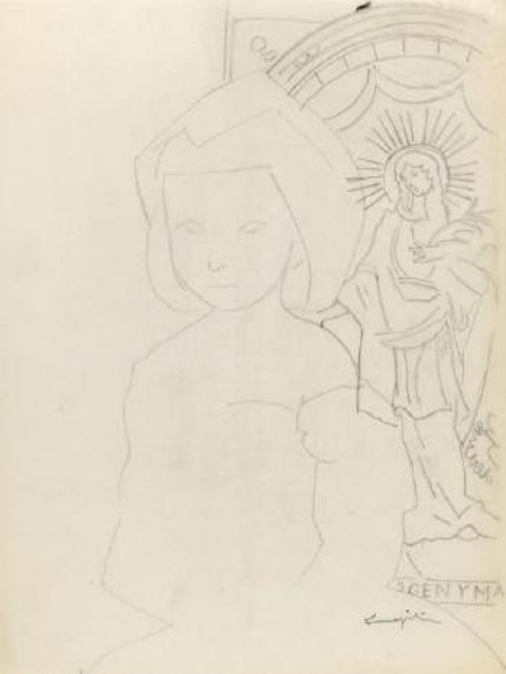 Jeune femme au saint by Leonard Tsuguharu Foujita