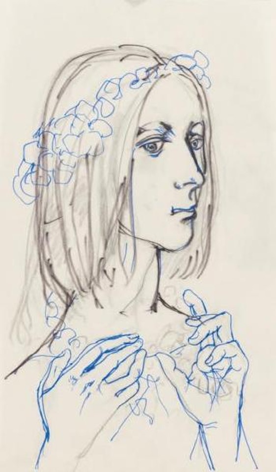 Jeune fille à la couronne de fleurs by Leonard Tsuguharu Foujita