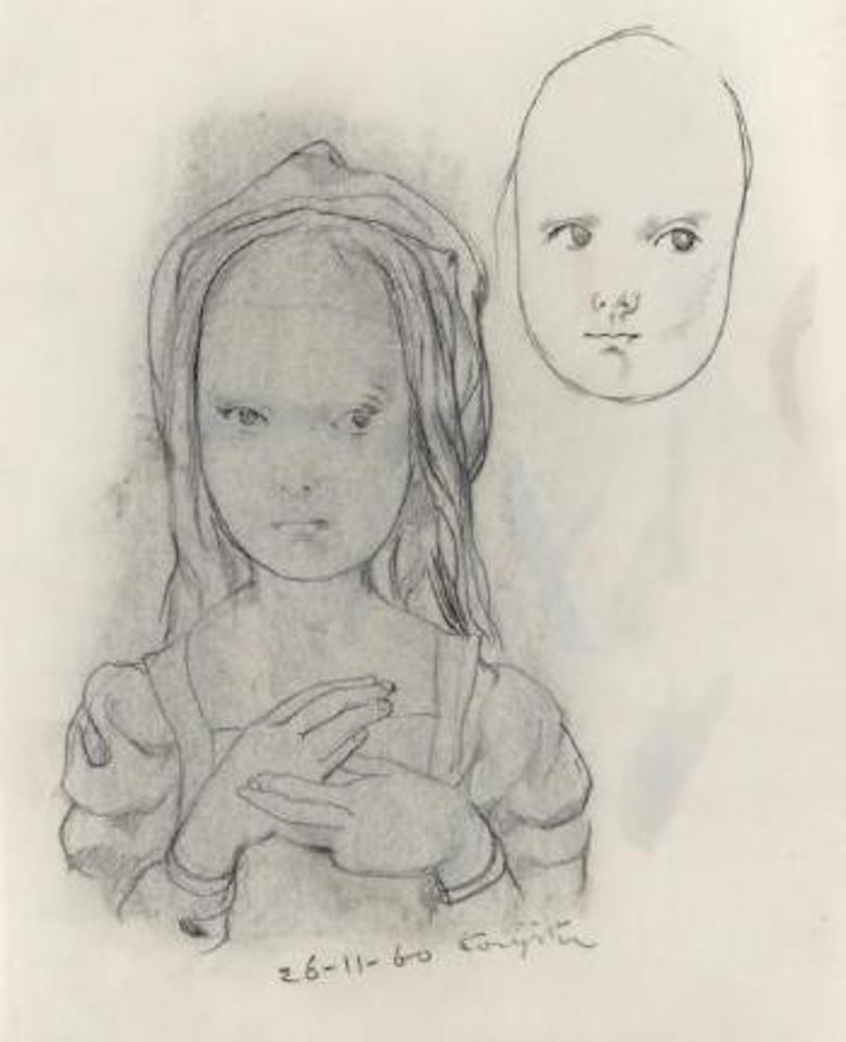 Petite fille et le masque by Leonard Tsuguharu Foujita