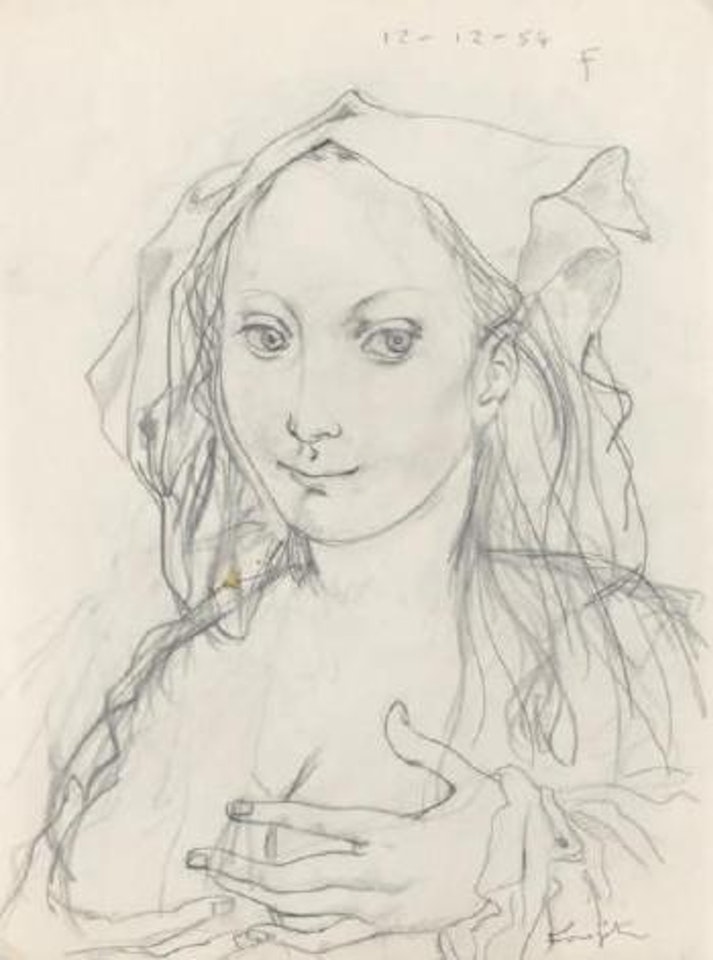 Jeune fille au fichu by Leonard Tsuguharu Foujita