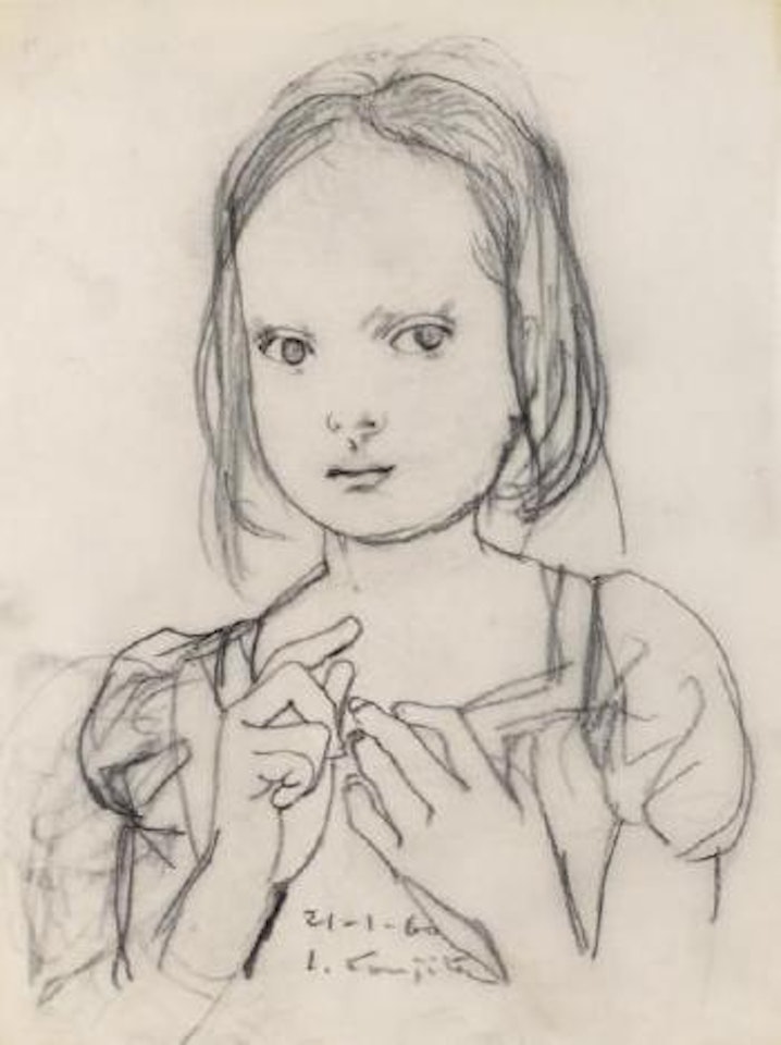Fillette comptant sur ses doigts by Leonard Tsuguharu Foujita