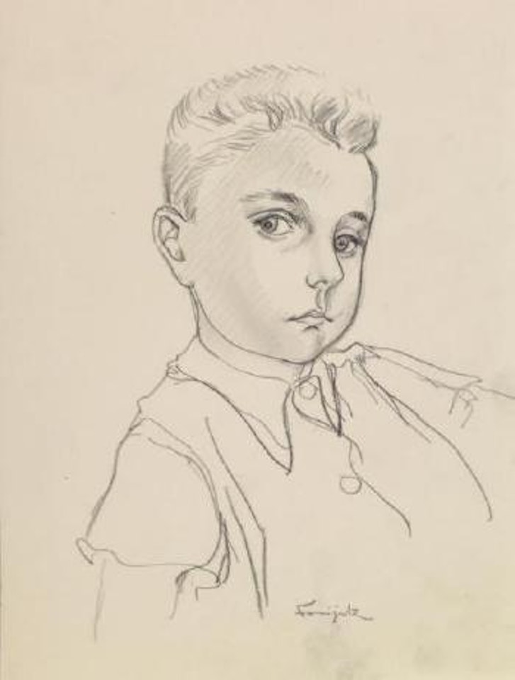 Jeune homme posant by Leonard Tsuguharu Foujita
