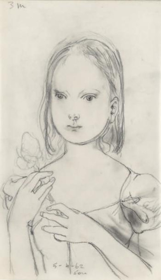 Jeune fille aux fleurs by Leonard Tsuguharu Foujita