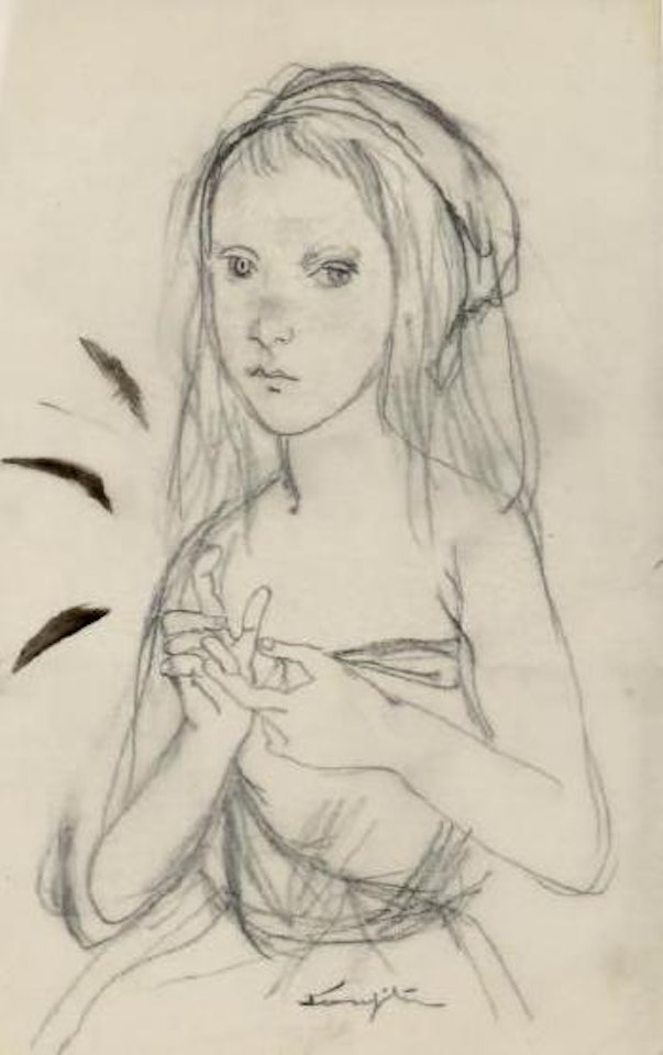Jeune fille comptant by Leonard Tsuguharu Foujita