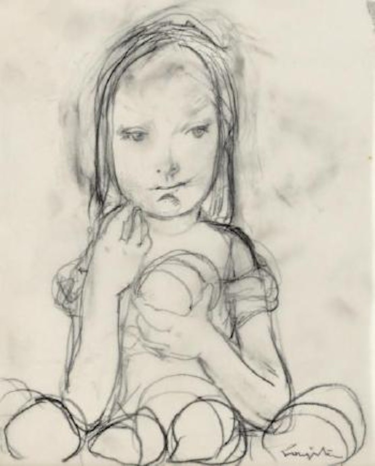 Petite fille goûtant les fruits by Leonard Tsuguharu Foujita