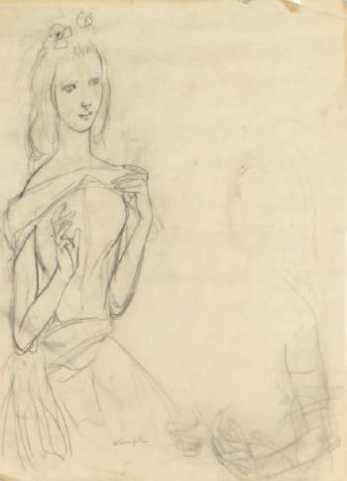 Jeune fille aux fleurs by Leonard Tsuguharu Foujita