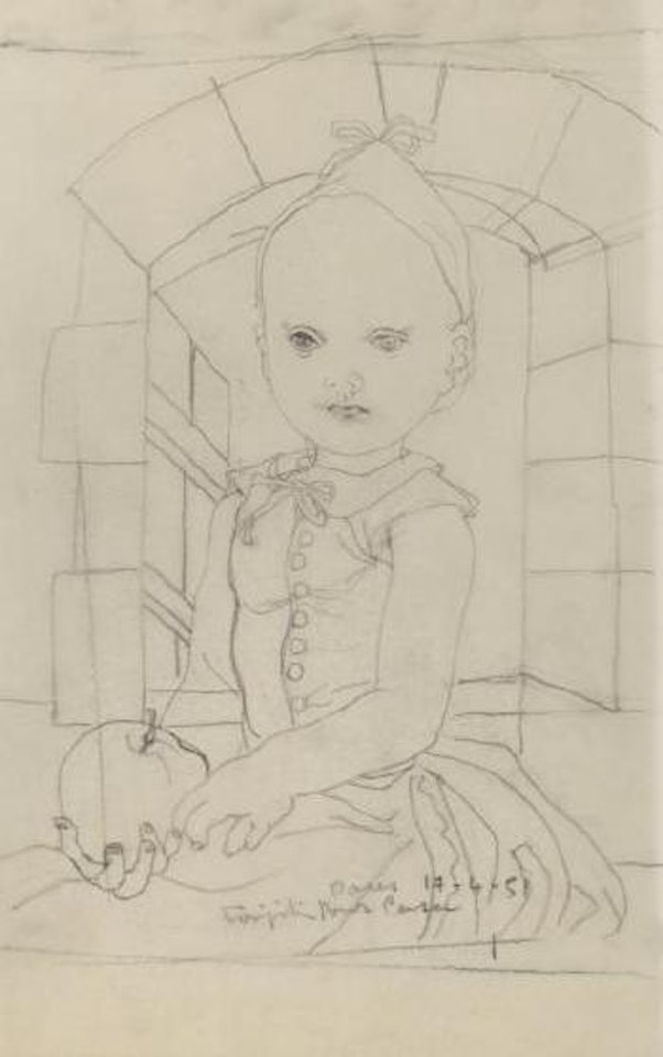 Petite fille à la pomme by Leonard Tsuguharu Foujita