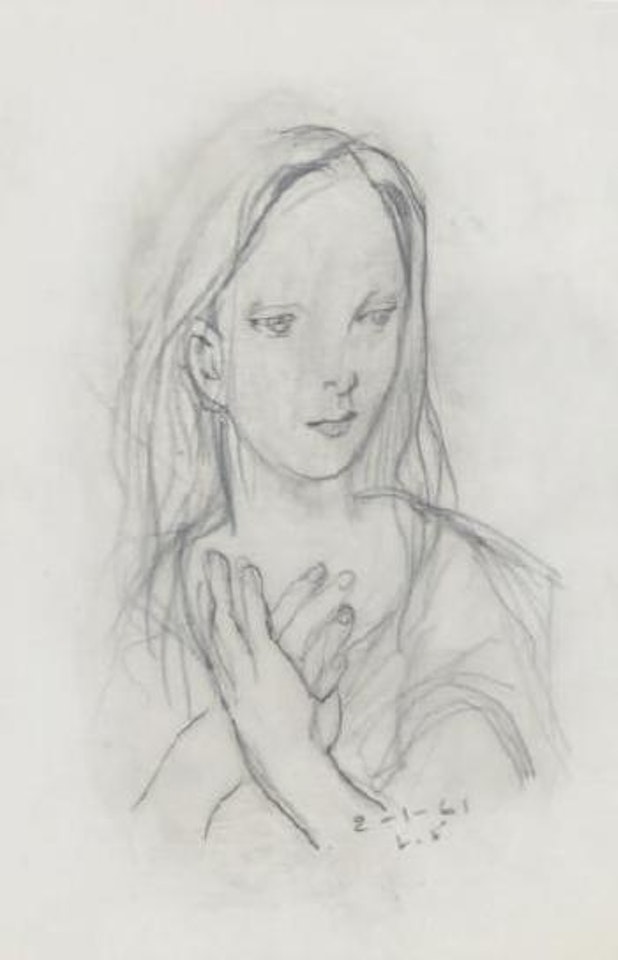 Jeune fille pensive by Leonard Tsuguharu Foujita