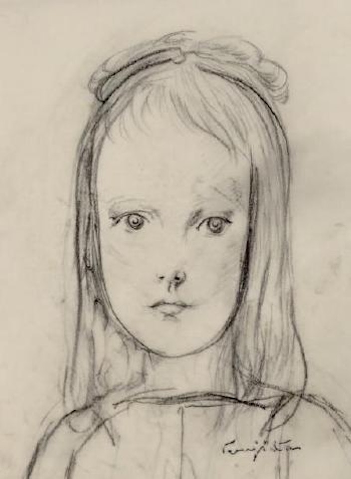 Portrait de fillette by Leonard Tsuguharu Foujita