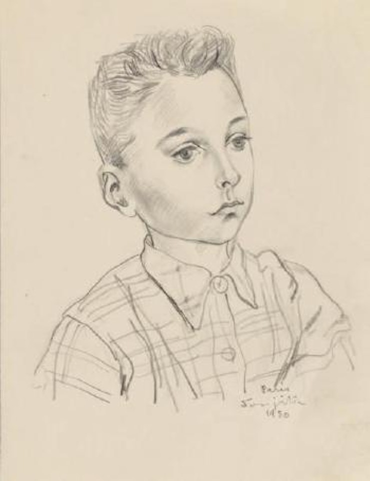 Jeune homme à la chemise à carreaux by Leonard Tsuguharu Foujita