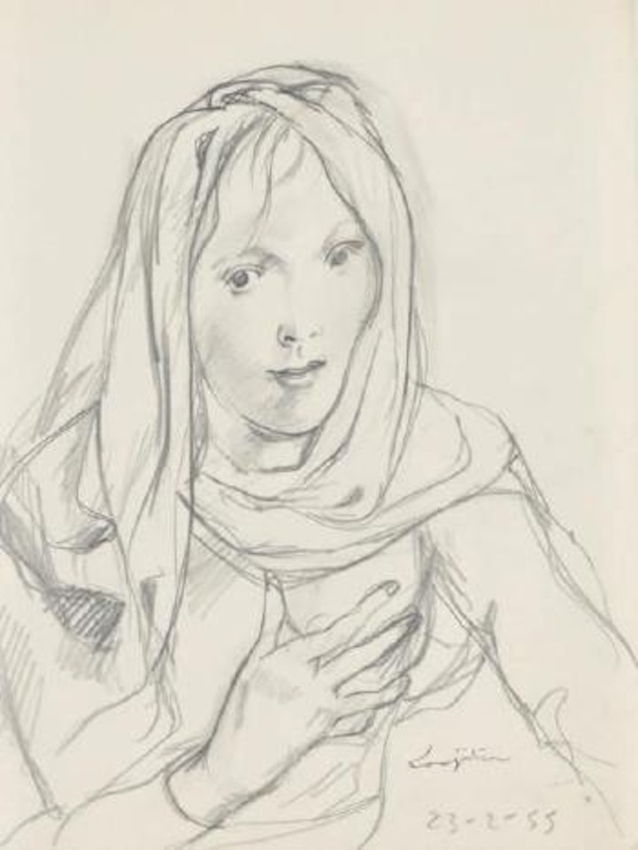 Jeune femme au voile by Leonard Tsuguharu Foujita