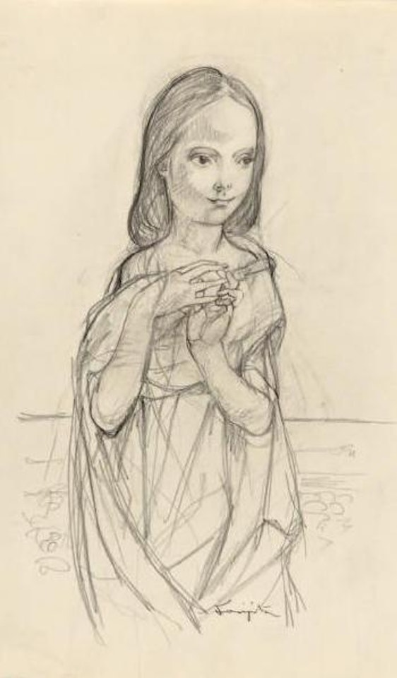 Jeune fille drapée by Leonard Tsuguharu Foujita