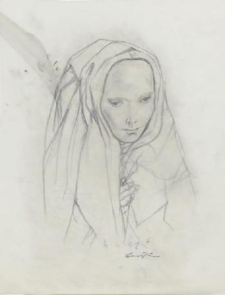 Jeune fille au voile by Leonard Tsuguharu Foujita