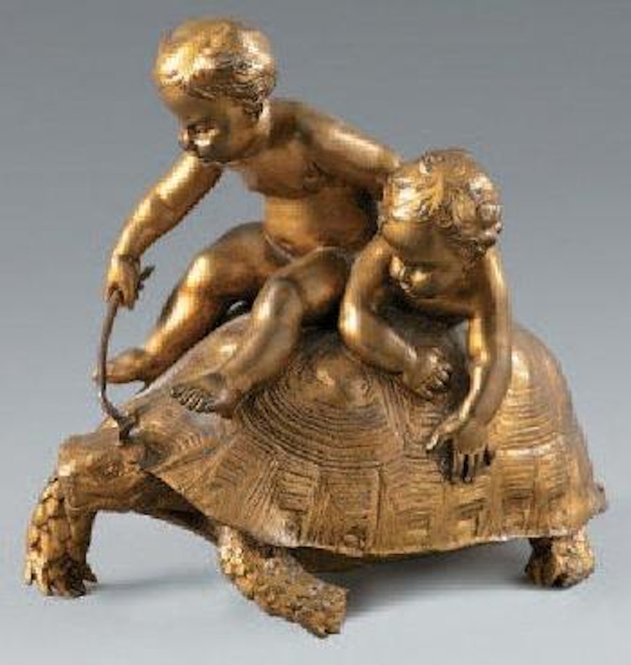 Deux enfants à la tortue by Louis-Ernest Barrias