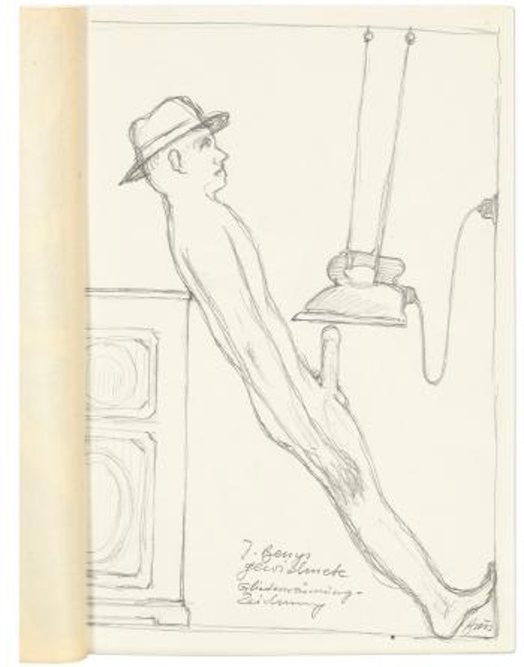 J. Beuys Gewidmete Gliederwärmung-zeichnung, In: Die Schastrommel by Gunter Brus