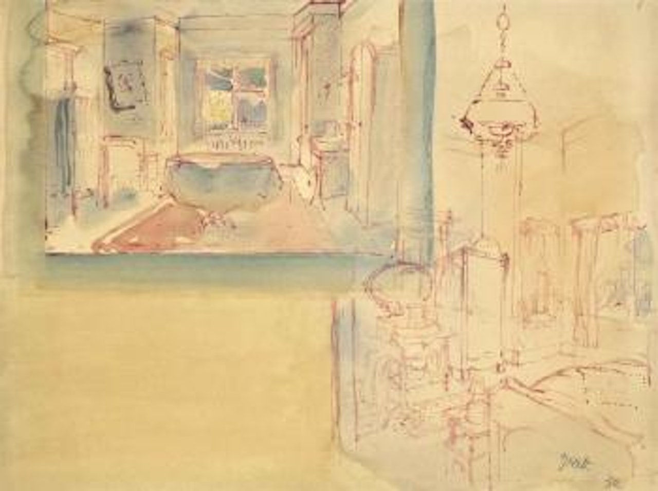 Set Design for the Film 'I am a Camera' by George Grosz