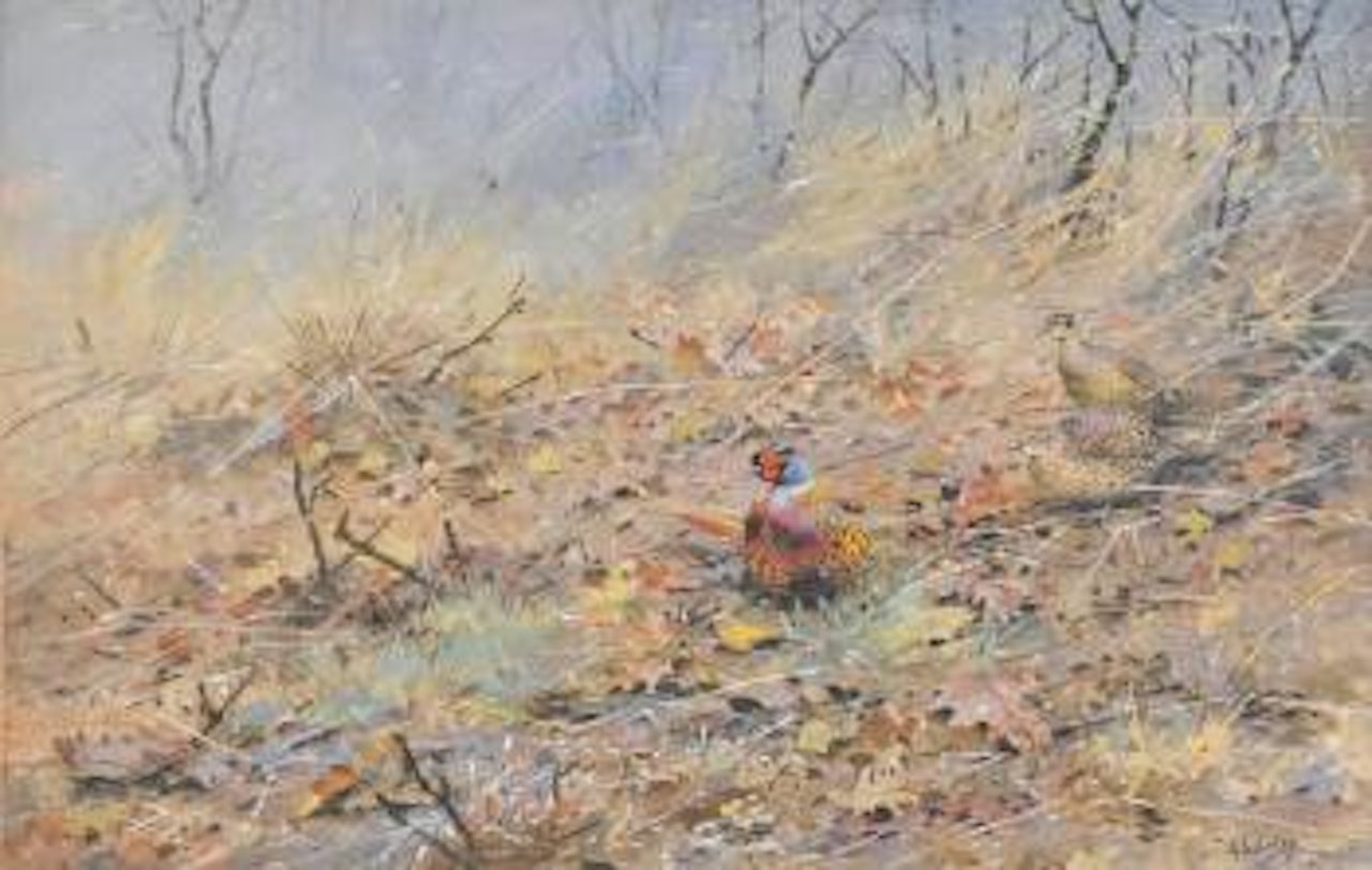 Pheasants in a ride by George Edward Lodge